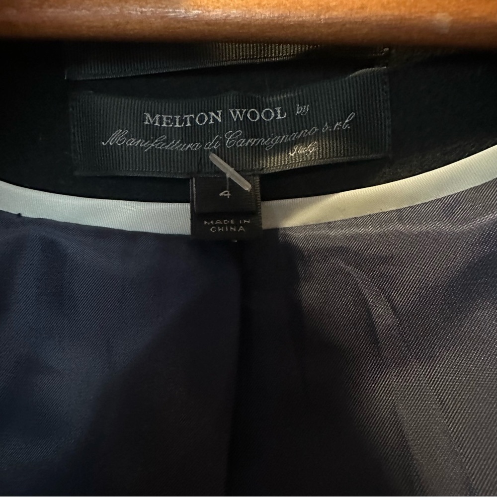 J. Crew Women's Melton Wool Hooded Jacket In Black - Picture 4 of 7